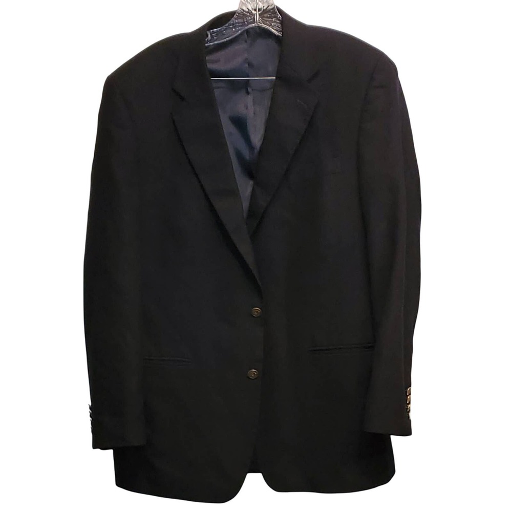 Club Room Pure Wool Royal Blue 2 brass Button Blazer Sportcoat Blazer Jacket 44L - Picture 1 of 6